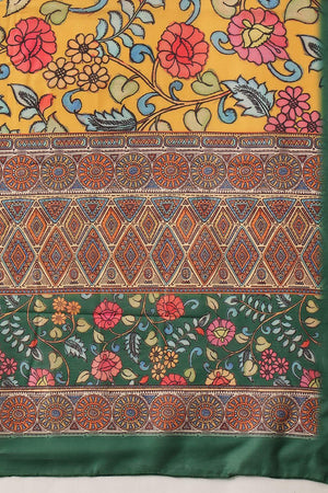 Mustard Floral Printed Cotton Dupatta (SZDGDP-MU-179)