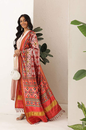 Beige Patola Printed Silk Dupatta (SZDGDP-PATOLA-165)
