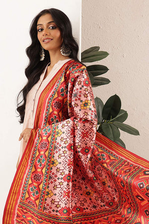 Beige Patola Printed Silk Dupatta (SZDGDP-PATOLA-165)