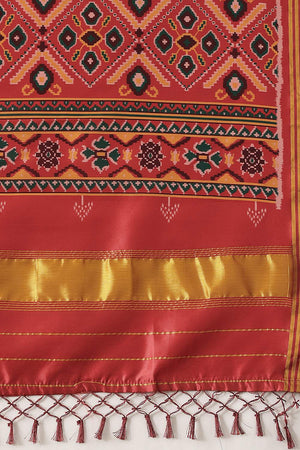 Beige Patola Printed Silk Dupatta (SZDGDP-PATOLA-165)