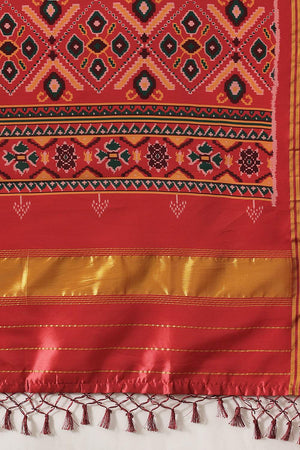Green Patola Printed Silk Dupatta (SZDGDP-PATOLA-166)