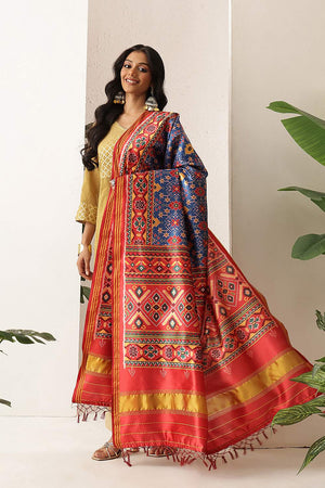 Blue Patola Printed Silk Dupatta (SZDGDP-PATOLA-167)