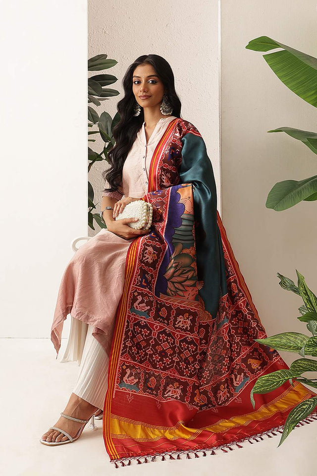 Multi Color Patola Printed Silk Dupatta (SZDGDP-PATOLA-172)
