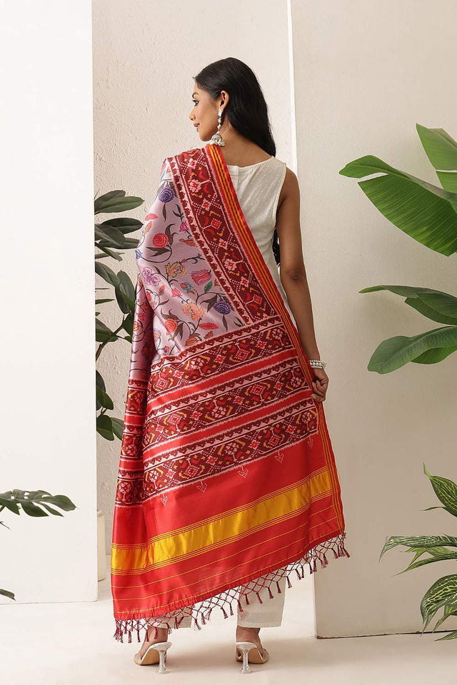 Violet Patola Printed Silk Dupatta (SZDGDP-PATOLA-174)