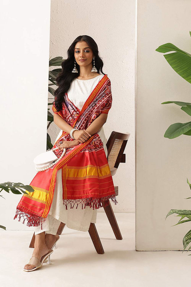 Violet Patola Printed Silk Dupatta (SZDGDP-PATOLA-174)
