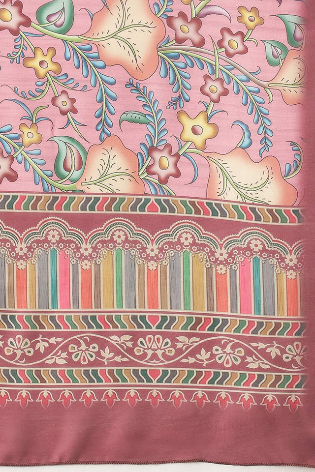 Pink Floral Printed Cotton Dupatta (SZDGDP-PN-175)