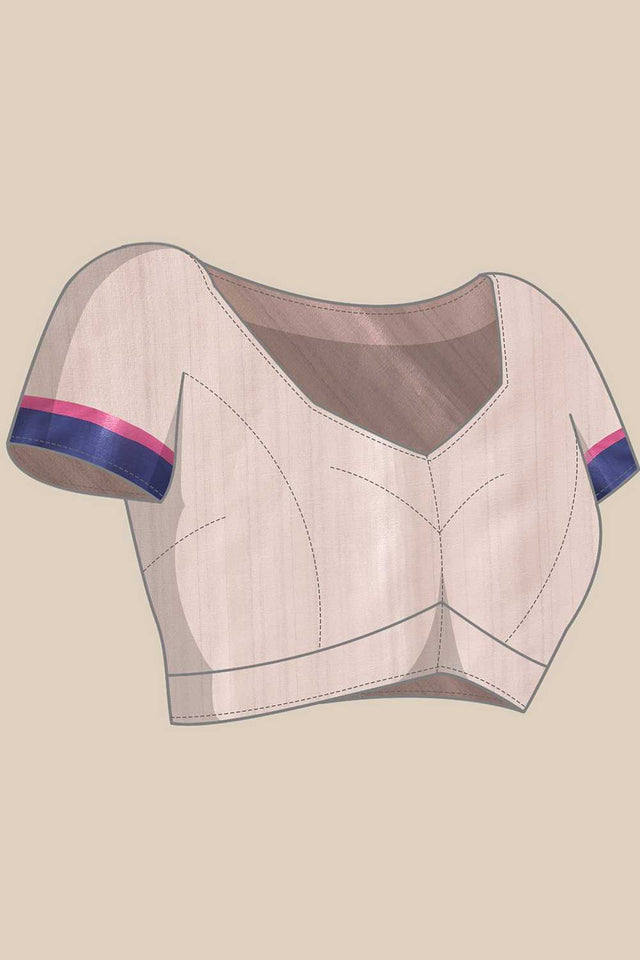 White Floral Printed Chiffon Ready to Wear Saree