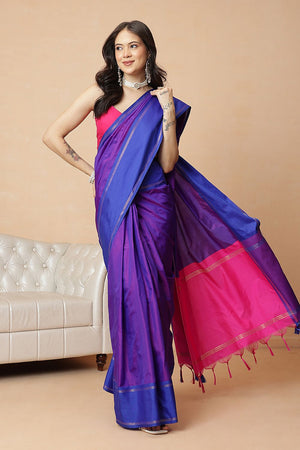 Blue Solid Art Silk Saree (SZR-AURA8-BU-3170)