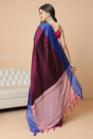 Purple Solid Art Silk Saree (SZR-AURA8-PP-3165)