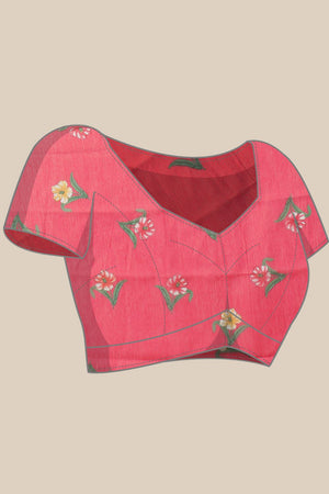 Pink Checkered Printed Cotton Blend Saree (SZR-CHECKS-PN-3179)