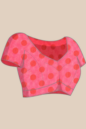 Pink Abstract Printed Mul Cotton Ready to Wear Saree