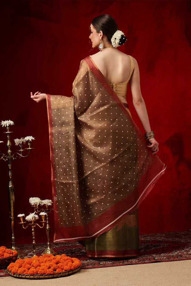 Multi Color Printed Cotton Blend Ready to Wear Saree