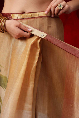 Multi Color Printed Cotton Blend Ready to Wear Saree