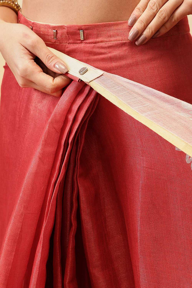 Black Floral Printed Cotton Blend Ready to Wear Saree