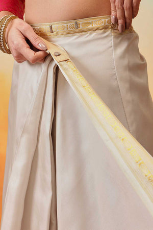 White Floral Printed Art Silk Ready to Wear Saree