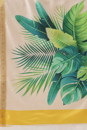 White Floral Printed Art Silk Ready to Wear Saree