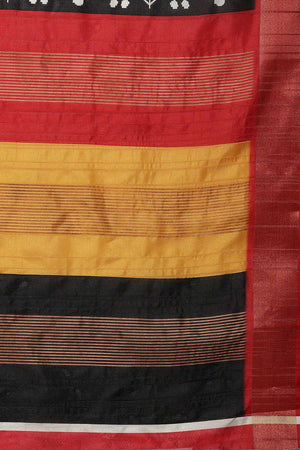 Beige Floral Printed Art Silk Ready to Wear Saree