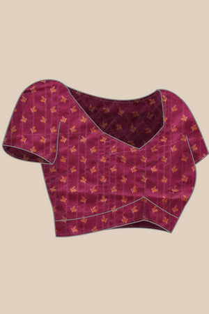 Red Floral Printed Silk Ready to Wear Saree