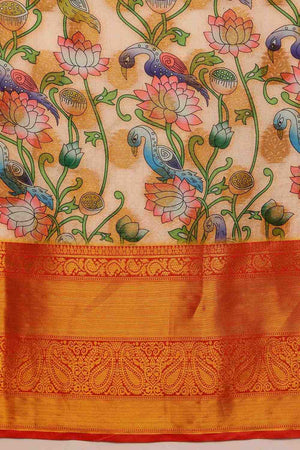 Multi Color Floral Printed Art Silk Ready to Wear Saree