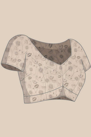 Beige Animal Printed Cotton Blend Ready to Wear Saree