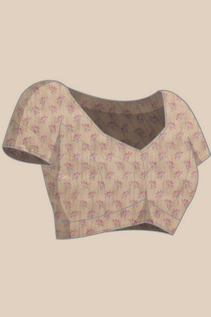 Turquoise Animal Printed Cotton Blend Ready to Wear Saree