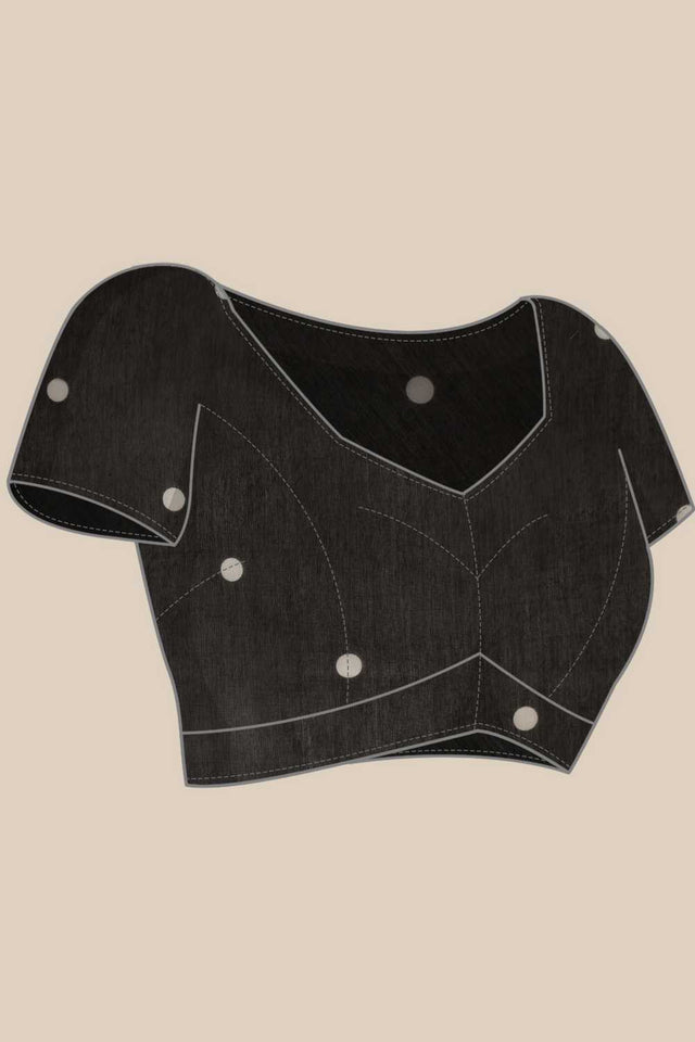 Brown Striped Print Cotton Blend Ready to Wear Saree