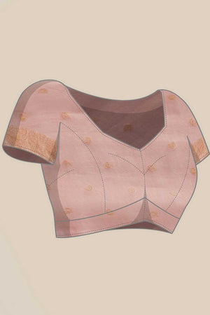 Pink Woven Cotton Blend Ready to Wear Saree