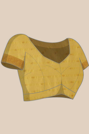 Yellow Floral Woven Cotton Ready to Wear Saree