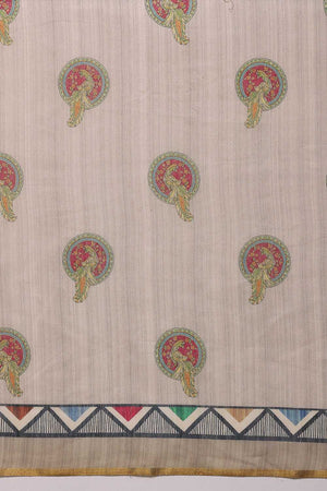 Multi Color Kalamkari Printed Cotton Blend Ready to Wear Saree