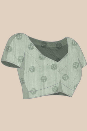 Green Madhubani Printed Cotton Blend Ready to Wear Saree