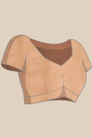 Beige Floral Printed Cotton Blend Ready to Wear Saree