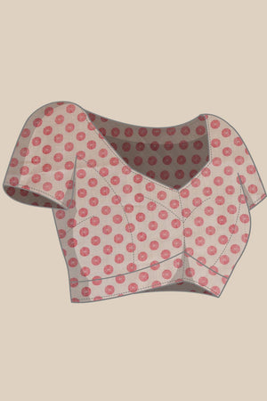 Cream Printed Tissue Saree (SZR-PUSHPA-CR-2443)