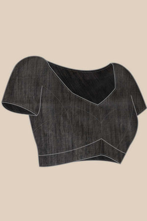 White Abstract Printed Cotton Blend Ready to Wear Saree