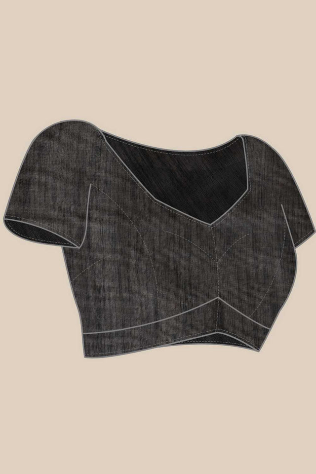 White Abstract Printed Cotton Blend Ready to Wear Saree