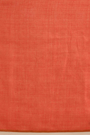 Peach Solid Cotton Blend Ready to Wear Saree
