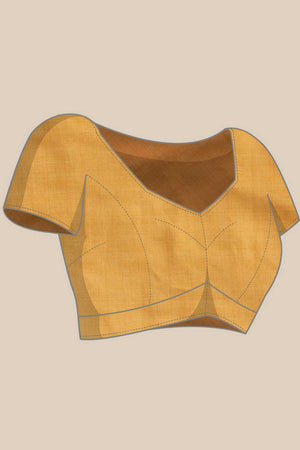 Peach Solid Cotton Blend Ready to Wear Saree