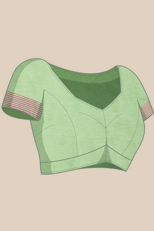 Green Floral Woven Cotton Ready to Wear Saree