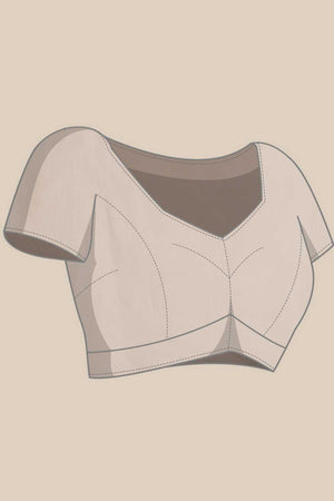 White Abstract Printed Cotton Blend Ready to Wear Saree