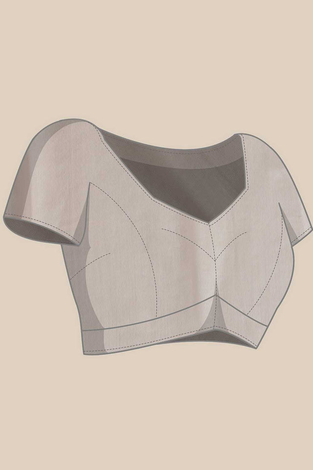 White Woven Cotton Blend Ready to Wear Saree