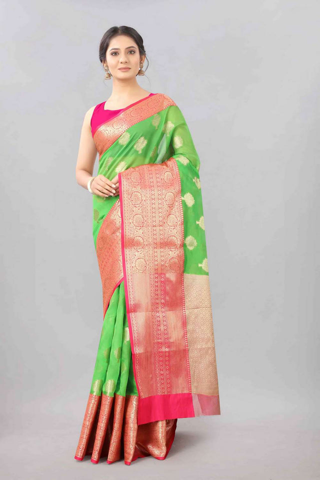 Green Woven Kanjivaram Silk Saree