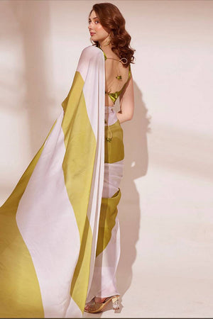 Multi Color Printed Satin Saree