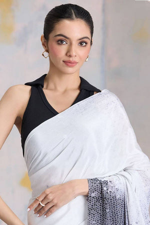 Multi Color Printed Satin Saree