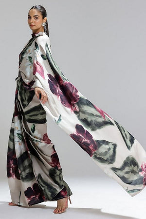 Multi Color Printed Satin Saree (Sudha-163)
