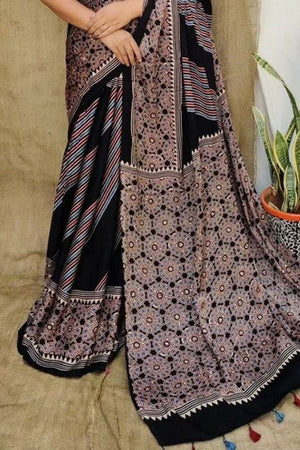 Multi Color Printed Satin Saree (Sudha-167)