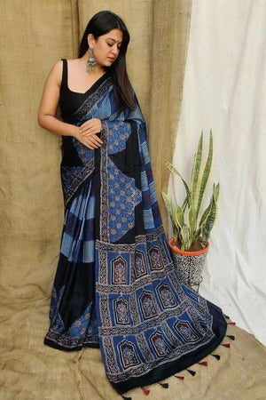 Multi Color Printed Satin Saree (Sudha-170)