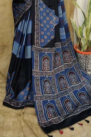 Multi Color Printed Satin Saree (Sudha-170)