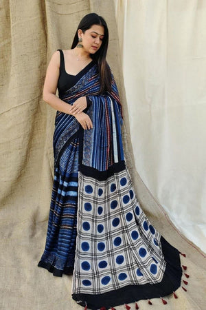 Multi Color Printed Satin Saree (Sudha-171)