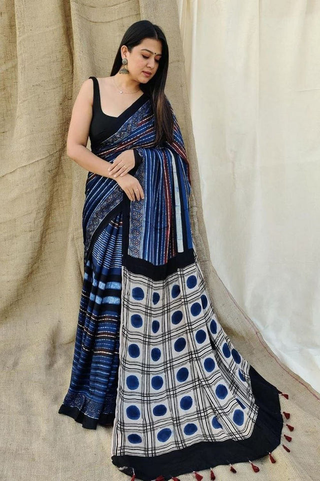 Multi Color Printed Satin Saree (Sudha-171)