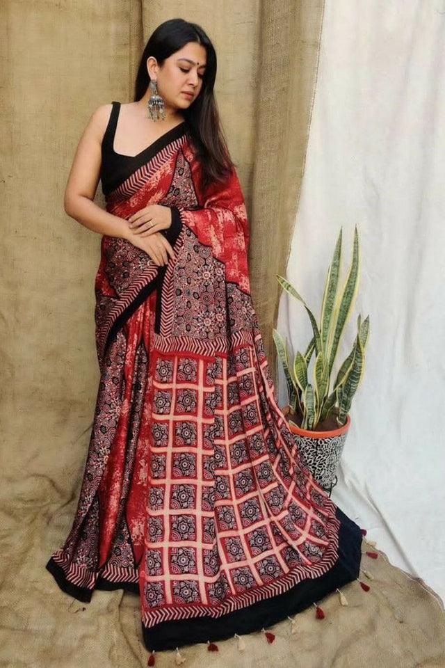 Multi Color Printed Satin Saree (Sudha-172)