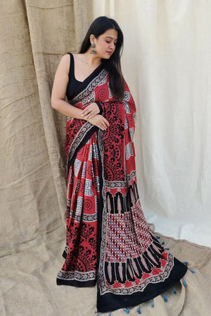 Multi Color Printed Satin Saree (Sudha-173)